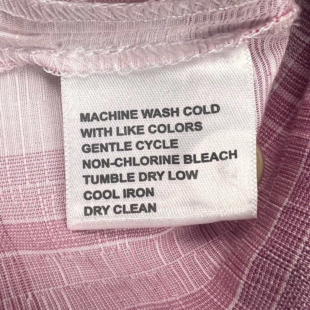 Tommy Bahama Button Up Camp Shirt XL Pink Plaid Tencel Cotton Short Sleeve - Picture 9 of 12